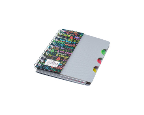 Carnet А6 plastic cu spirala 100foi, cu 3 separatoare A6-821 (240)