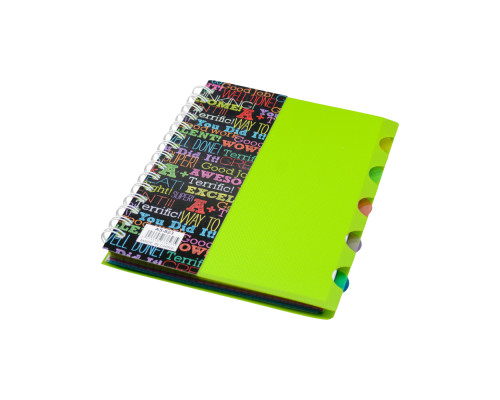 Carnet А5 plastic cu spirala 100foi, cu 5 separatoare A5-821 (140)