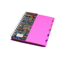 Carnet А5 plastic cu spirala 100foi, cu 5 separatoare A5-821 (140)