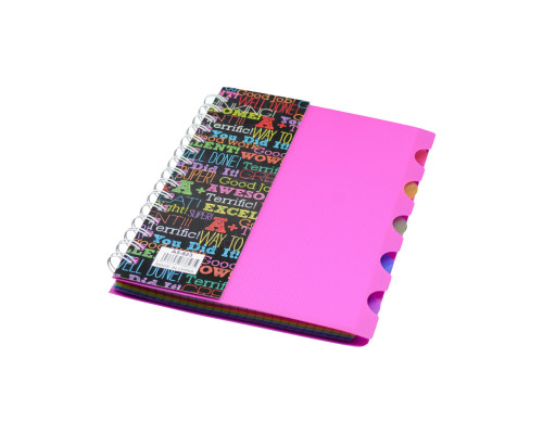 Carnet А5 plastic cu spirala 100foi, cu 5 separatoare A5-821 (140)