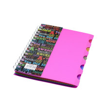 Carnet А5 plastic cu spirala 100foi, cu 5 separatoare A5-821 (140)