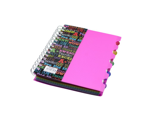 Блокнот А5 пластик на спирали 200л, с 5 разделителями A5-821 (72)