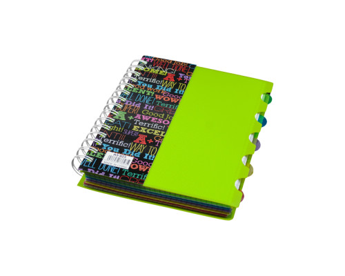 Блокнот А5 пластик на спирали 200л, с 5 разделителями A5-821 (72)