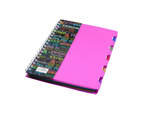 Carnet B5 plastic cu spirala 100foi, cu 5 separatoare B5-821 (100)