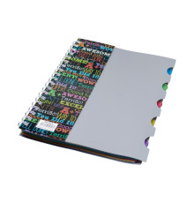 Carnet B5 plastic cu spirala 100foi, cu 5 separatoare B5-821 (100)