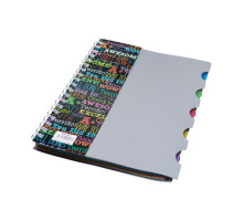 Carnet B5 plastic cu spirala 100foi, cu 5 separatoare B5-821 (100)