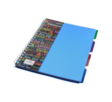 Carnet А4 plastic cu spirala 100foi, cu 4 separatoare A4-821 (72)