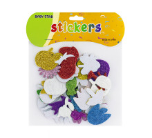 Наклейка для творчества, из фоамирана с глиттером, ассорти S12-1