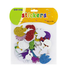 Autocolante pentru creatie, din foamiran cu gliter asorti S12-1