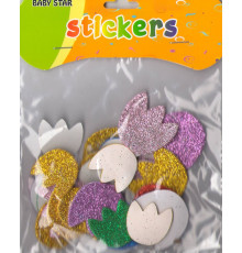 Autocolante pentru creatie, din foamiran cu gliter "Lalele" S12-1