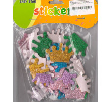 Autocolante pentru creatie, din foamiran cu gliter "Coronite" S12-1