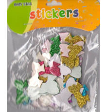 Наклейка для творчества, из фоамирана с глиттером "Бантики" S12-1