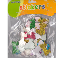 Autocolante pentru creatie, din foamiran cu gliter "Bantucuri" S12-1