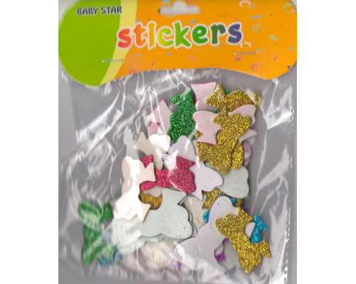 Наклейка для творчества, из фоамирана с глиттером "Бантики" S12-1