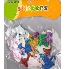 Наклейка для творчества, из фоамирана с глиттером "Зонтики" S12-1