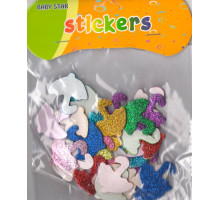 Наклейка для творчества, из фоамирана с глиттером "Зонтики" S12-1