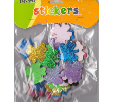 Наклейка для творчества, из фоамирана с глиттером "Клевер" S12-1