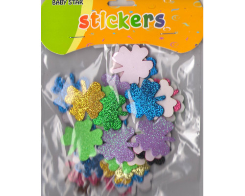 Autocolante pentru creatie, din foamiran cu gliter "Trifoi" S12-1