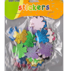 Autocolante pentru creatie, din foamiran cu gliter "Trifoi" S12-1