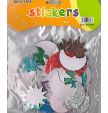 Autocolante pentru creatie, din foamiran cu gliter "Cerul instelat" S12-1