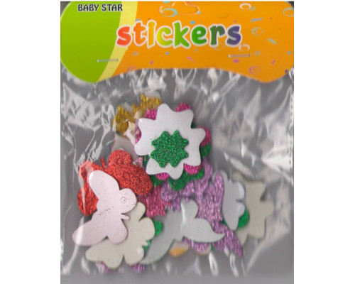 Autocolante pentru creatie, din foamiran cu gliter "Primavara" S12-1