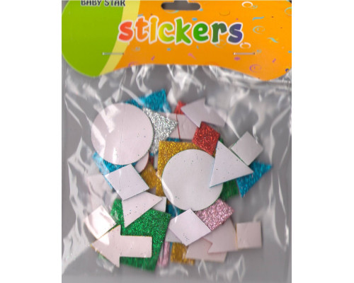 Autocolante pentru creatie, din foamiran cu gliter "Figuri geometrice" S12-1