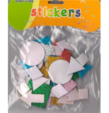 Autocolante pentru creatie, din foamiran cu gliter "Figuri geometrice" S12-1