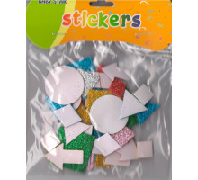 Autocolante pentru creatie, din foamiran cu gliter "Figuri geometrice" S12-1