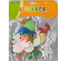 Autocolante pentru creatie, din foamiran cu gliter "Locuitorii marini" S12-1