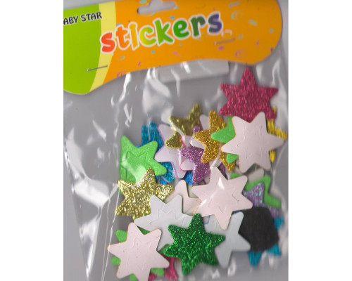 Autocolante pentru creatie, din foamiran cu gliter "Stelute" S12-1