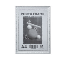 Rama foto A4 st. cu suport alb cu ornament argintiu, 24mm F2409-2 CM*6133