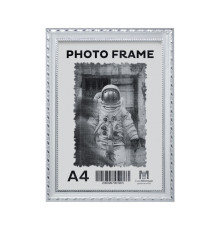 Rama foto A4 st. alb cu ornament argintiu, 24mm F2409-2 CM*6164