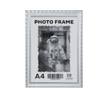 Фоторамка A4 ст. белая с серебрянным узором 24мм F2409-2 CM*6164
