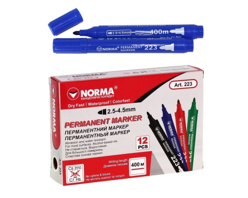31198 Marker permanent, 2,5-4,5mm, albastru 223-06N, NORMA (12/300/1200)