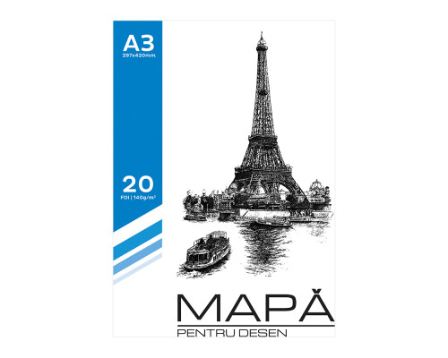 Мapa A3 de desen, 20 foi, 110g/m2 CM12 (25) Мapa A3 de desen, 20 foi, 110g/m2 CM12 (25)