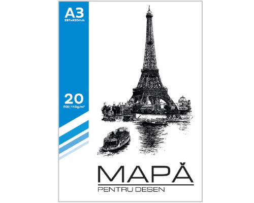 Мapa A3 de desen, 20 foi, 110g/m2 CM12 (25) Мapa A3 de desen, 20 foi, 110g/m2 CM12 (25)