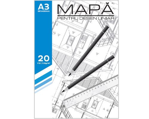 Мapa A3 de desen liniar, 20 foi, 180g/m2 CM13 (25)