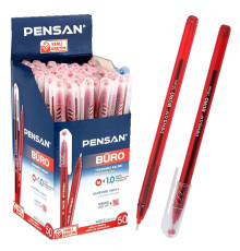 20145 Ручка шариковая красная, BURO 2270 1.0мм, PENSAN (50/2000)