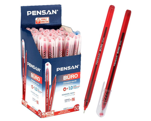 Ручка шариковая красная, BURO 2270 1.0мм, PENSAN (50/2000)