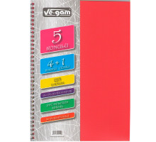 Carnet А4 plastic cu spirala 125foi, cu 4 separatoare GINGKO (24)