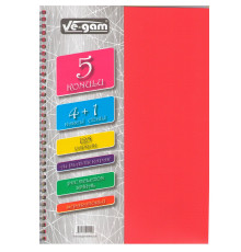 Carnet А4 plastic cu spirala 125foi, cu 4 separatoare GINGKO (24)