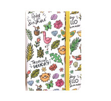 Блокнот А6 120л. клетка, твердая обложка с резинкой N9422 (80)