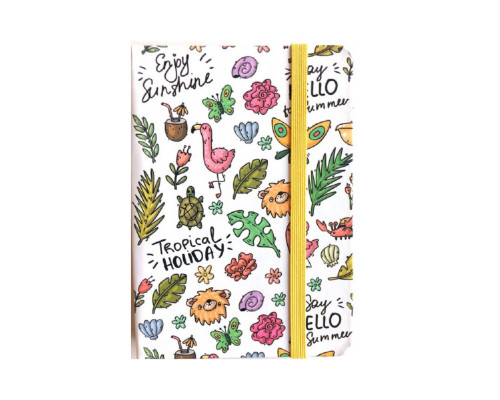 Блокнот А6 120л. клетка, твердая обложка с резинкой N9422 (80)