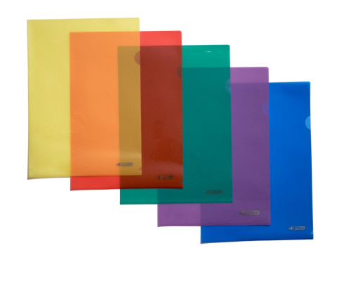 Папка уголок A4, цвета в ассортименте, 4-202, 4OFFICE (10/500)