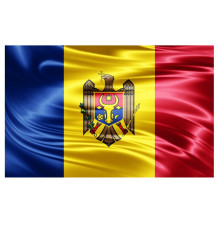 Церемониальный флаг Республики Молдова 100x200см, 160гр/м2, атлас