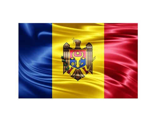 Церемониальный флаг Республики Молдова 100x200см, 160гр/м2, атлас