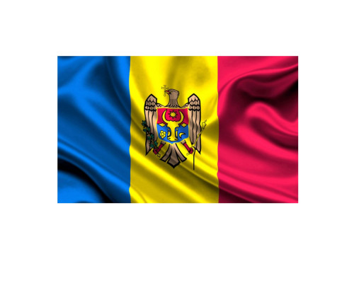 Церемониальный флаг Республики Молдова 75x150см, 160гр/м2, атлас