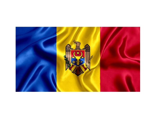 Церемониальный флаг Республики Молдова 150x300см, 160гр/м2, атлас