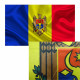 Подставка настольная c флагом Республики Молдова, 15х22,5 см, 160гр/м2, двойной атлас