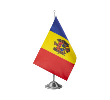 Подставка настольная c флагом Республики Молдова, 15х22,5 см, 160гр/м2, двойной атлас